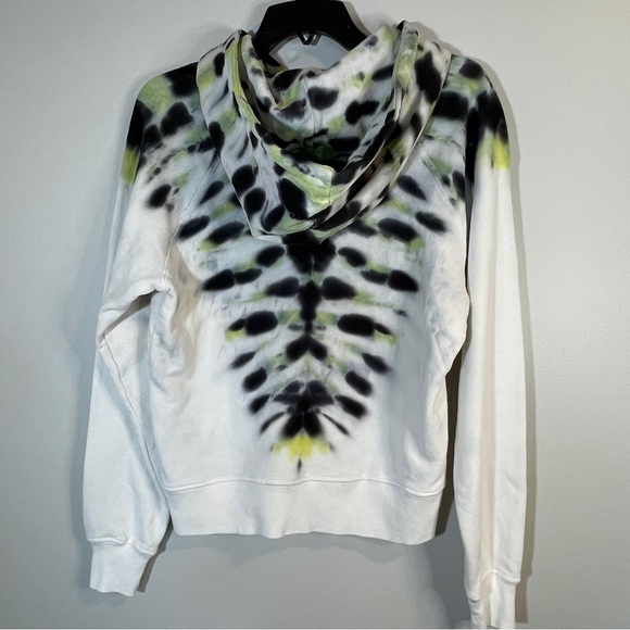 Hudson Pullover Cotton Tie-Dye Hoodie White Black Size S - Picture 2 of 7